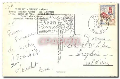 Vichy — Estados de Vichy, Grand Casino, Bassin dos Cisnes — Edições Normacolor — Verso