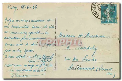 Vichy - Terrasy Kasyna — wydawca C. Alsacienne des Arts Mécaniques, nr 24 — Rewers
