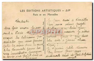 París — Panorama sobre la Senna — Ediciones Artísticas LIP n°32 — Reverso