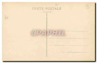 Reims antes da Grande Guerra — O Hotel de Ville — editor Thuillier, Reims — Verso