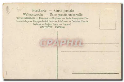 Duas pessoas em um barco — cena noturna com bétulas — editor União Postal Universal — Verso
