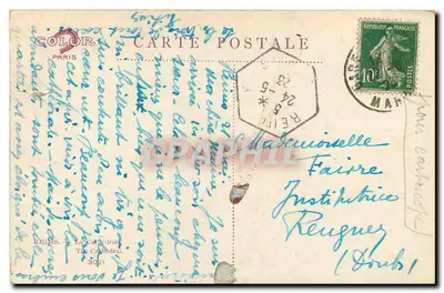 Reims — The Cathedral — Publisher COLOR PARIS, no. 3021 — Back