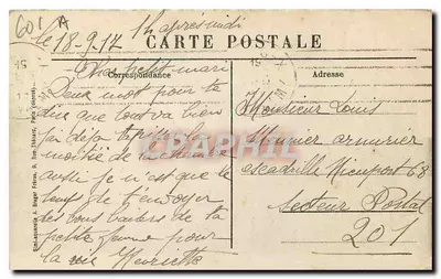 Chantilly — Zamek — widok zamek odbijający się w wodzie — wydawca Simlaquarella & Brèger Frères — Rewers