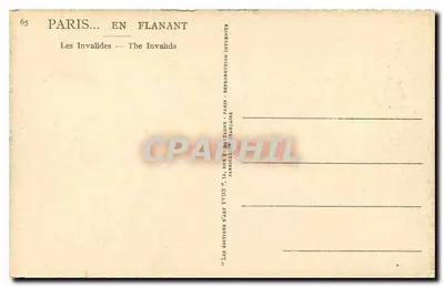 Les Invalides — Paris... en Flanant — Éditions d'Art Yvon — Achterkant