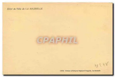 Hôtel de Ville w La Rochelle — widok z placu z statuą i wieżą — Ramuntche — Rewers