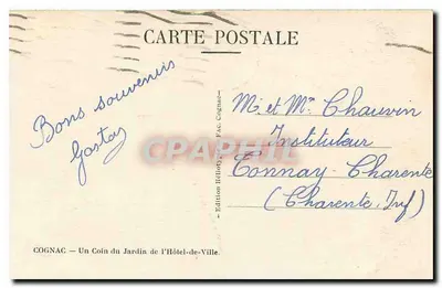 Cognac — Kąt ogroduHôtel-de-Ville — Wydawnictwo Héloïtype-FAC — Rewers