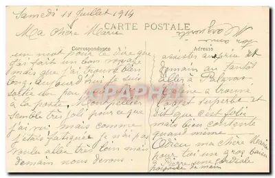 Montpellier - Plac Komedii — widok fontanny i tramwajów — wydawca Ricules, nr 414 — Rewers