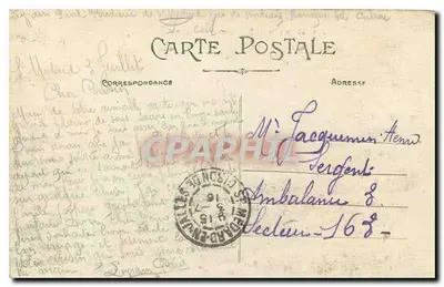 Bordeaux — Quai de Bourgogne — widok portu z jachtami i wozem konnym — A.H.-53 — Rewers