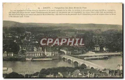 Joigny — Perspectiva das Duas Riberas do Ponte — Coleção J. D. Saus