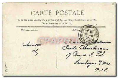 Paris - Bois de Boulogne. The Cascade — publisher L.V. & Cie — Back