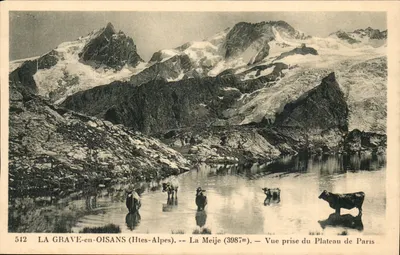 La Grave-en-Oisans (Alpes Altas) — La Meije (3987m) — Vista tomada desde el Plateau de Paris — n.º 512