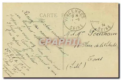 Parijs - Hotel de Ville — uitgever J.M.T. n°12 — Achterkant
