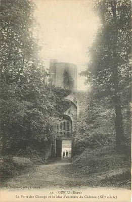 Gisors (Eure) — A Porta dos Campos e o Muro de Cerne do Castelo (século XIII) — L. Tourneau, editor em Gisors, n°22