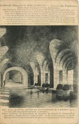 Cloître do Ossuário de Douaumont — Alvéoles dos Túmulos — Léon Azéma e Jacques Hardy, Arquitetos