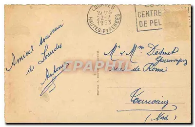 Lourdes — Restaurante do Pic du Jer — P. D. — Verso