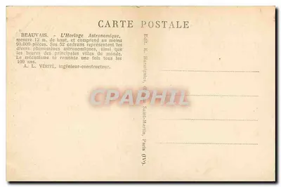 Beauvais — Katedra. Astronomiczny zegar. — Rewers