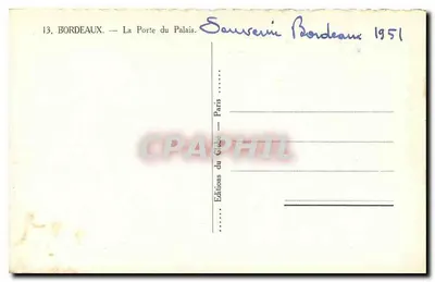 Bordeaux — De Poort van het Paleis — Éditions du Globe, Parijs — Achterkant
