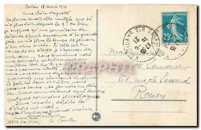 Evian-les-Bains. Le Casino — CPA n° 591, éditeur inconnu — Verso