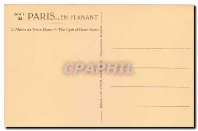 Notre-Dame w Paryżu — Apsyda Notre-Dame — Wydawnictwo YVON — Rewers