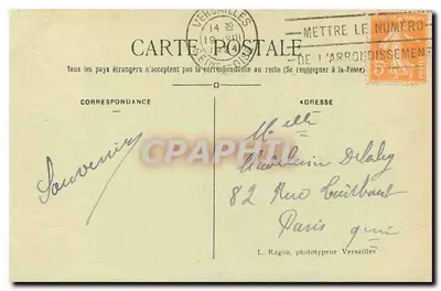 Versailles — O Palácio — As Três Graças por Pradier — n°138 — Verso