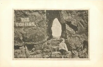 Entrada do túnel dos Gobbins, Caminho das Falésias, Islandmagee — Os Gobbins — editor não visível