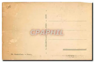 Monte-Carlo — Praia — L. Gilletta et Cie, Nice — Verso