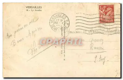 Moinho de água — Versailles — Édit. d'Art LECOMTE — Verso