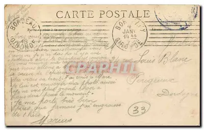 Bordeaux — Casa de Xaintrailles — C.B. — n°183 — Verso