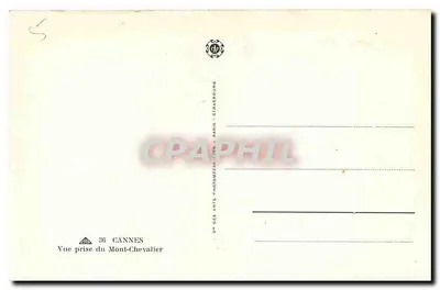 Cannes — Widok z Mont-Chevalier — Spółka Sztuki Fotomechanicznej, Paryż — Rewers