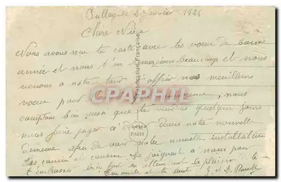 Młody mężczyzna w stroju — trzymający bukiet kwiatów — Wesołych Świąt 1960 — PC Paryż 1360 — Rewers