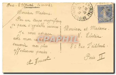 Widok z zamku La Roche-Pot — Burgundia — Wyd. Petit-Loiseau, N° 44 — Rewers