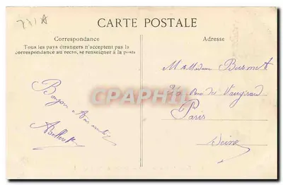 Palácio de Fontainebleau — Escada do Cavalo de Ferro — Bazar Parisien — Verso