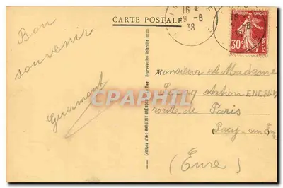Viaduto de GARABIT (Cantal) — Paisagem no Viaduto de GARABIT, alt. 835 m. — Editor Elbro, n° 9941 — Verso