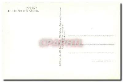 Annecy — Port i Zamek — Éditions du Globe, Paryż, n°8 — Rewers