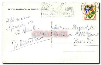 La Baule-les-Pins — Bulwar Oceania — wydawca F. Chapeau, n°44 — Rewers