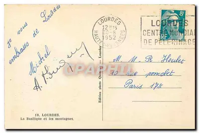 Lourdes — A Basílica e as montanhas — Edição fotográfica Quimimal — Verso