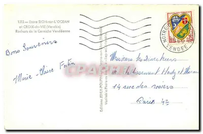 Rochos da Corniche Vendéenne — Sion-sur-Océan — Éditions JEHLY-POUPIN — Verso