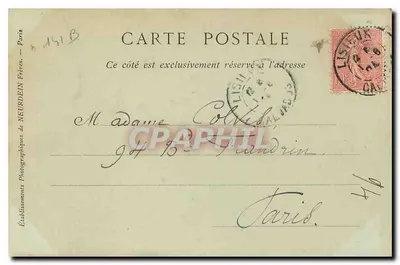 Lisieux — huis van de 16e eeuw, genaamd de Salamander, rue aux Feuves — Labraririe Papeterie Albert GILLENTE, 10, Rue Pont-Mortain, Lisieux — Achterkant