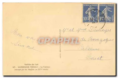 Zamek w Larroque-Toirac — Dolina Lotu — wydawca Arts Graphique de Doulouze, nr 167 — Rewers