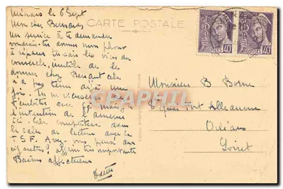 Ménars (Loir-et-Cher) — O Castelo, Estátua de Augusto — Edição Artesanal Ménars — Verso