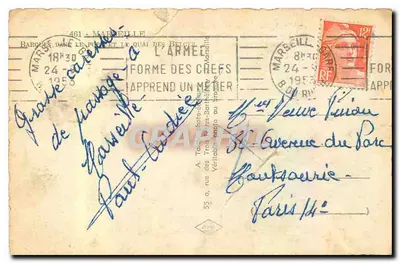 Barques dans le port et le quai des Belges — Marseille — éditeur Ary — Verso