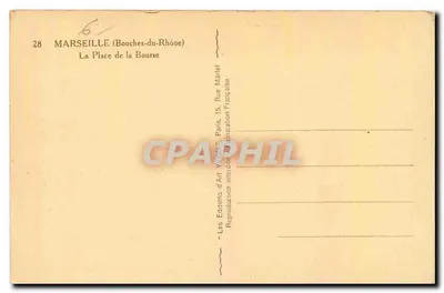 Marseille — Praça da Bolsa — Les Éditions d'Art Yvon, Paris — Verso
