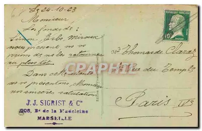 MARSEILLE — Porte d'Aix — R.V. — Wydanie J.J. SIGRIST & C° — Rewers