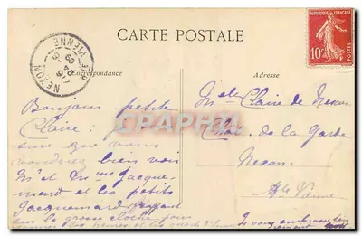 Dijon — Igreja de Nossa Senhora de Dijon. Jacquemard e sua família tocando as horas — Edição L. Carillon — Verso