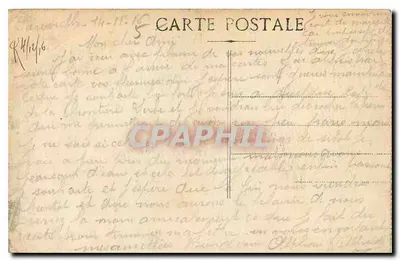 MARSEILLE Palac Longchamp — widok z ogrodu z fontanną — wydawca nieznany — Rewers