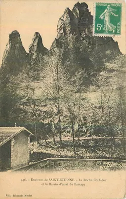 Aproximadamente de SAINT-ETIENNE - A Roche Corbière e o Bassin de Teste da Barragem — Edit. Johannès Merlat n°946