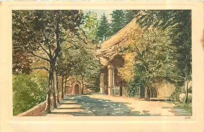 Entrada da Gruta do Túmulo em Rocamadour — La Douce France — Edições d'Art Martel