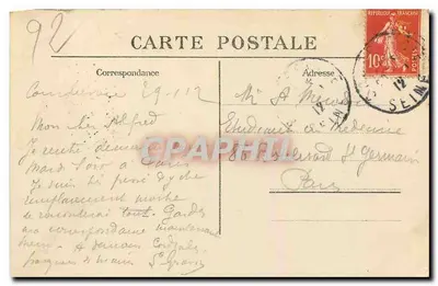Castelo de Bécon - Pátio de Honra — editor Asnières, n° 26 — Verso