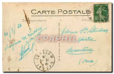 Bilhete postal antigo Lassay Le Chateau — Verso