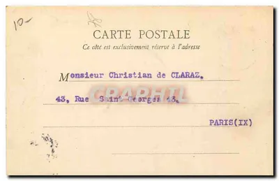 Château de Rambouillet et Jardins — vue du château et du parc — éditeur A. B. à Versailles — Verso